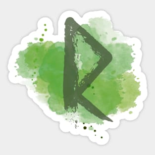 Rune Raido On Green Watercolor Sticker